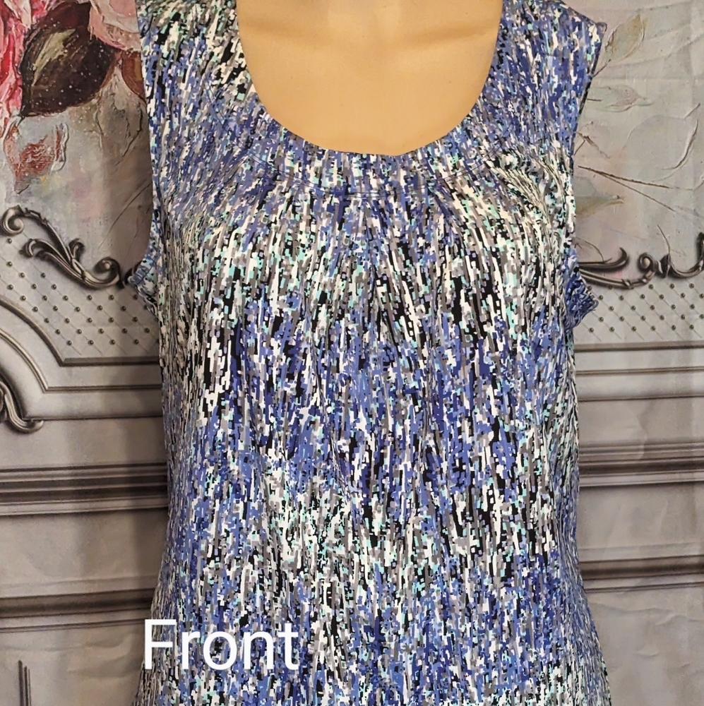 Kasper Size Small Tank separates pre-owned #007 Multicolor Blue,black,white,aqua